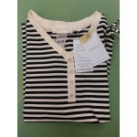 SZXZYGS Women's Summer Casual Short Sleeve V Neck Tunic Striped Blouse Sweater