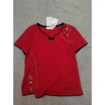 DODADAWANJ Womens Floral Embroidery Cheongsams Short-Sleeved Blouse