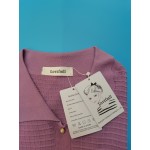 Lovzfmll Womens Tops Short Sleeve Knitted Button Up Blouse Shirts