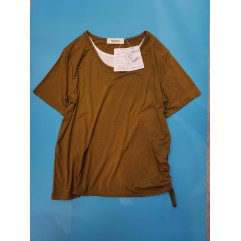 Mgmyaa Women's Blouse Short Sleeve Tie Side Knot Casual Loose Fit Shirts