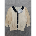 Qgaomye Womens Knitted Long Sleeve Shirts V Neck Blouse Button Down Pullover