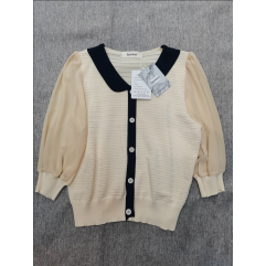 Qgaomye Womens Knitted Long Sleeve Shirts V Neck Blouse Button Down Pullover