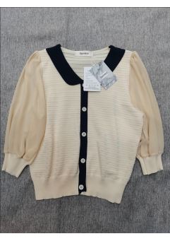 Qgaomye Womens Knitted Long Sleeve Shirts V Neck Blouse Button Down Pullover