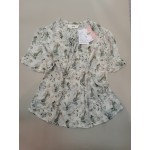 fnnxeal Womens Short Sleeve Shirts Floral Print Blouses with Tie