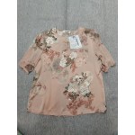TYJIUSHI Womens Blouses Half Sleeve Floral Print Chinese Style Blouses