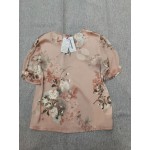 TYJIUSHI Womens Blouses Half Sleeve Floral Print Chinese Style Blouses