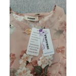 TYJIUSHI Womens Blouses Half Sleeve Floral Print Chinese Style Blouses